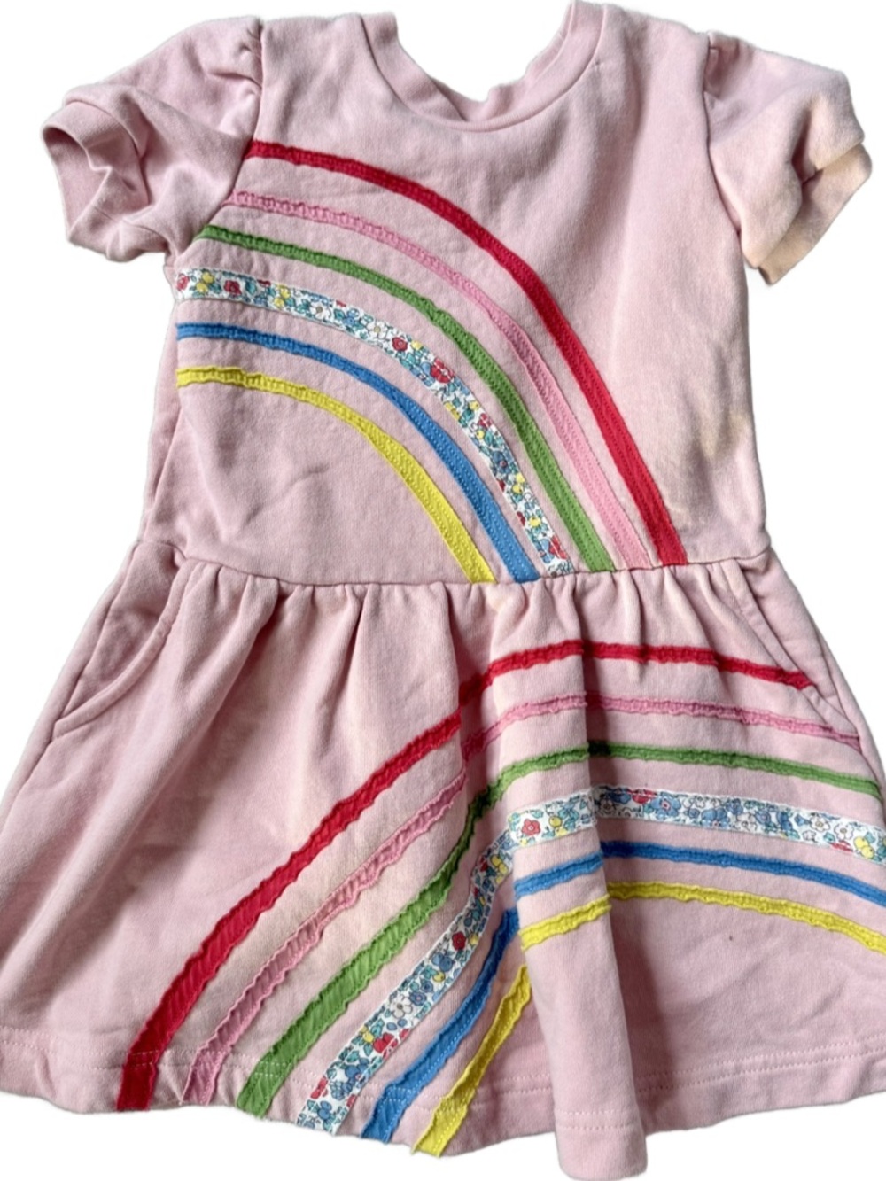 Mini Boden Pink Rainbow Stripe Dress